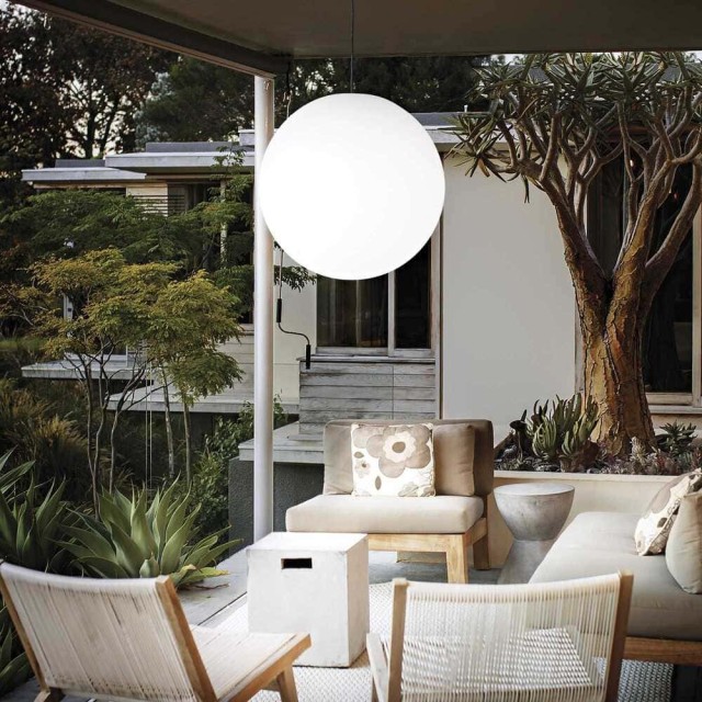 Ideal Lux Sole SP1 D30, éclairage d'extérieur en plastique opale, culot E27, 60 W