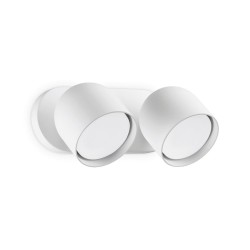 Ideal Lux Dodo AP2 lampada a muro a 2 luci orientabili - bianco