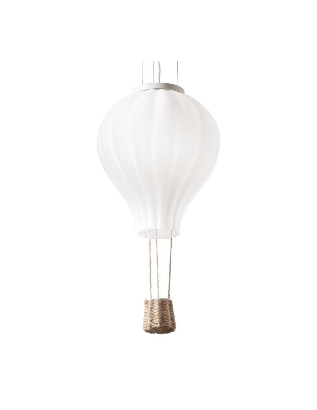 Ideal Lux Dream Big SP1 D42 : suspension en forme de montgolfière en verre soufflé blanc dépoli