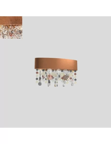 Masiero Olà A1 OV 30 lampade a led da muro foglia rame, lampade da muro a led, lampade led muro