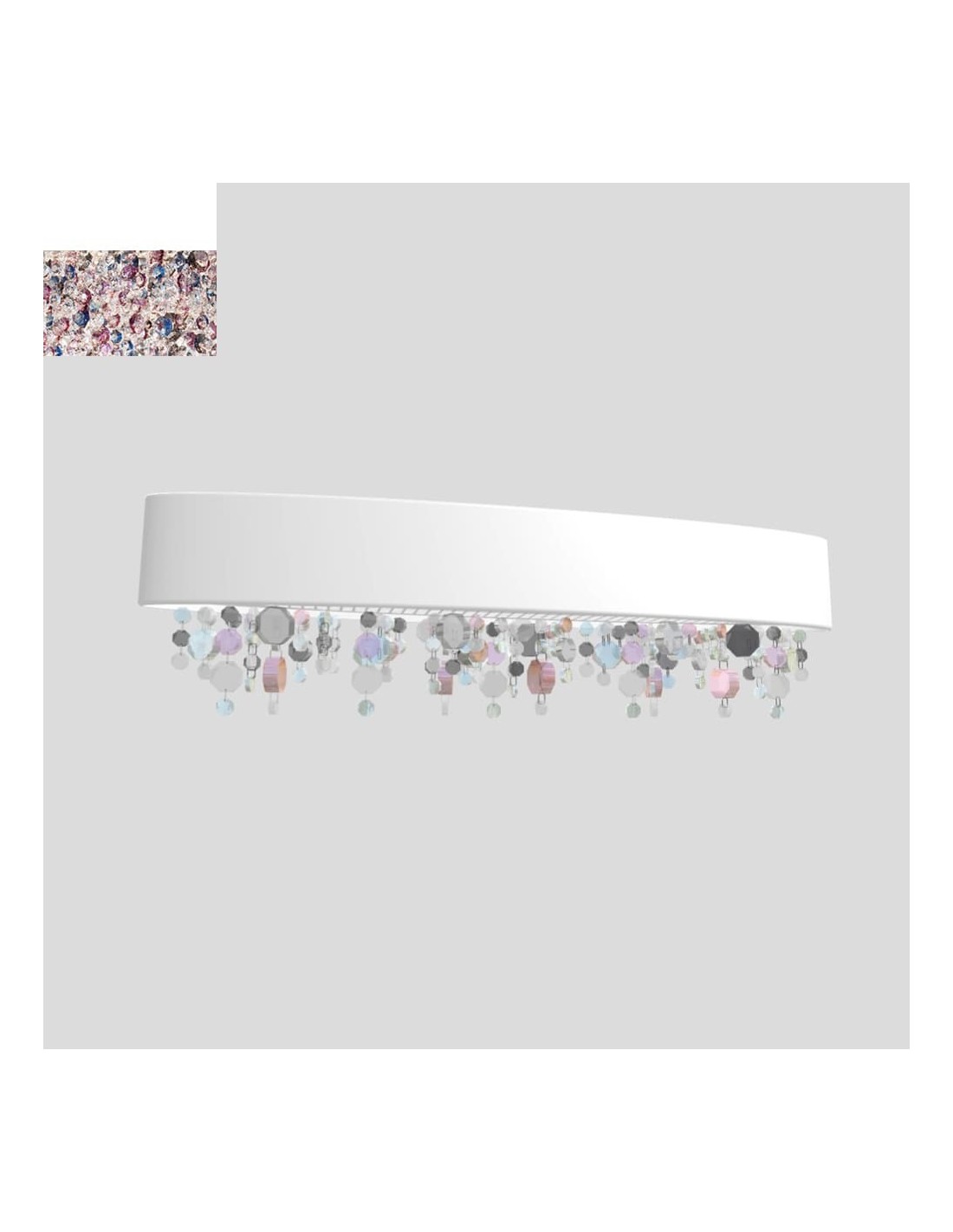 Masiero Olà A2 OV 70 applique moderna da parete Bianco opaco
