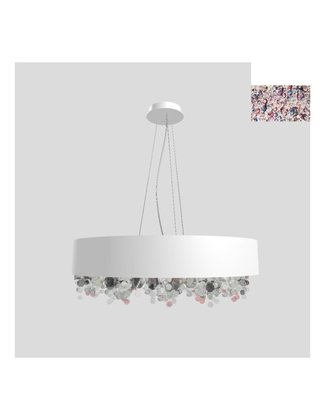 Masiero Olà S6 60 lampadario moderno bianco opaco
