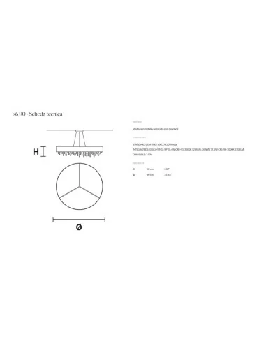 Masiero Olà S6 90 lampada a sospensione