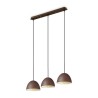 Ideal Lux Folk SP3 : suspension de table de cuisine en métal, finition peinture mate couleur café. Douille E27. 60 W.