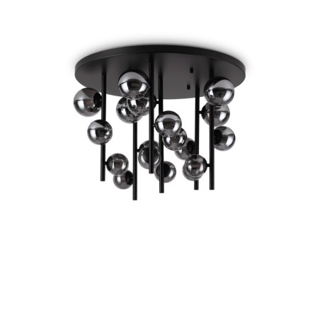 Ideal Lux Perlage PL18, plafonnier classique pour salon, finition fumée