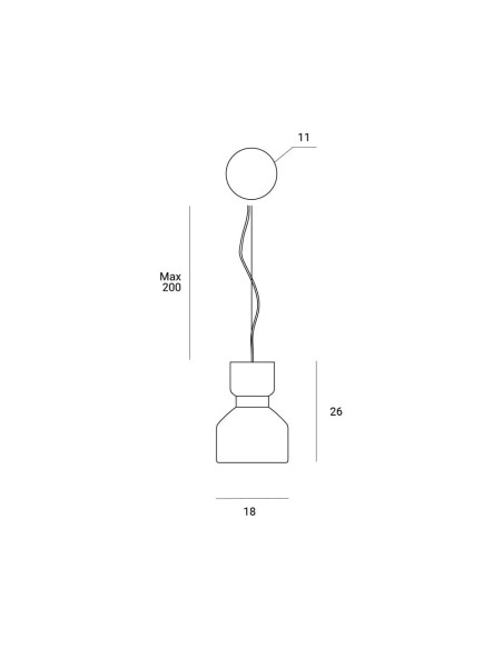 Miloox Fifty sospensione 1 luce dimensioni