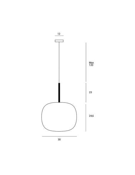 Miloox Bombo sospensione 1 luce dimensioni