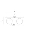 Miloox Jugen soffitto 2 luci dimensioni