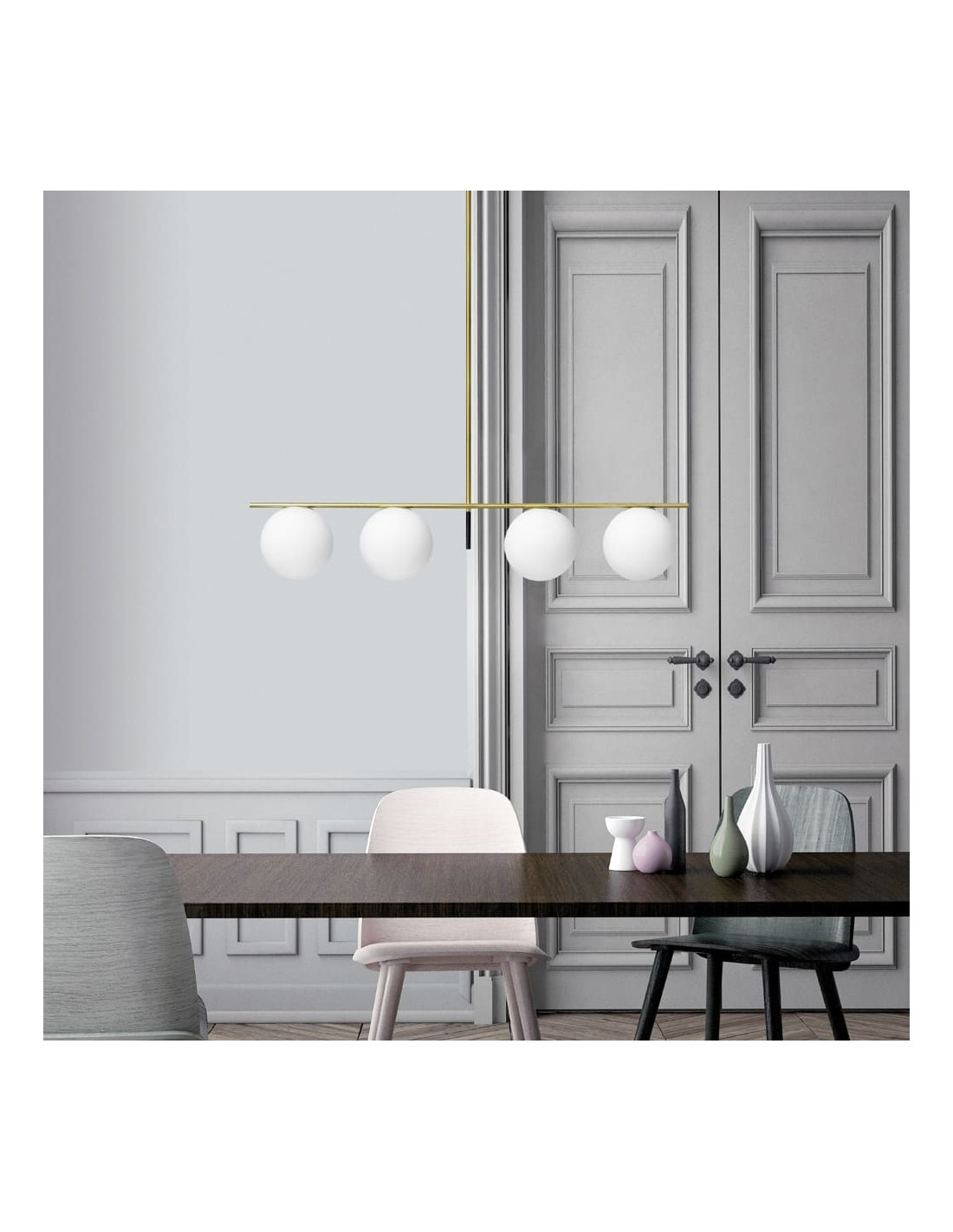 Miloox Jugen Lampadario per tavolo cucina a 4 luci attacco lampadina E27