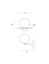 Miloox Jugen parete 1 luce dimensioni