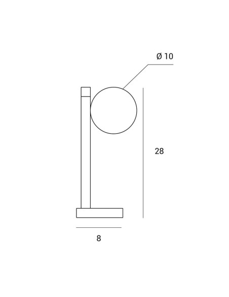 Miloox Pomì tavolo 1 luce dimensioni