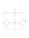 Miloox Cosmo soffitto 6 luci dimensioni