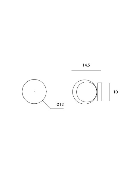 Miloox Cosmo parete/soffitto 1 luce dimensioni