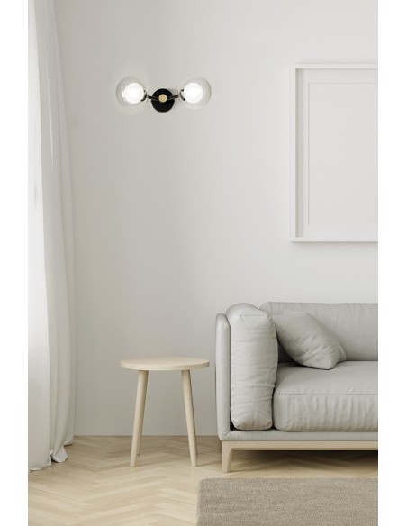 Miloox Cosmo parete 2 luci ambientata