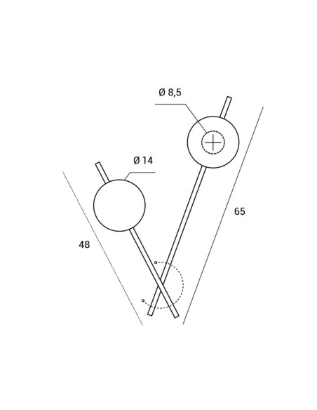 Miloox Mikado parete/soffitto 2 luci dimensioni