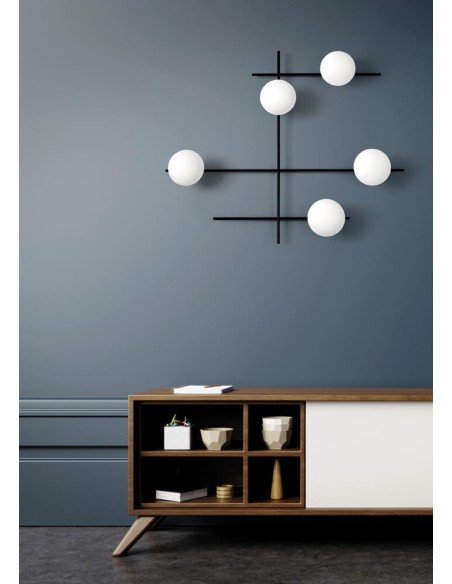 Miloox Mikado parete/soffitto 5 luce ambientata