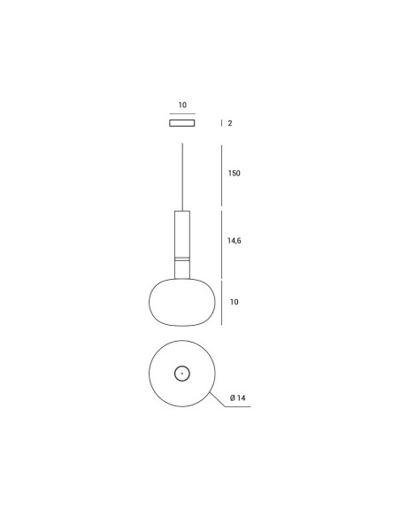 Miloox Mose sospensione piccola ottone spazzolato dimensioni