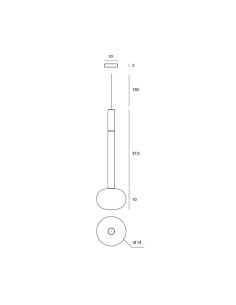 Miloox Mose sospensione grande ottone spazzolato dimensioni