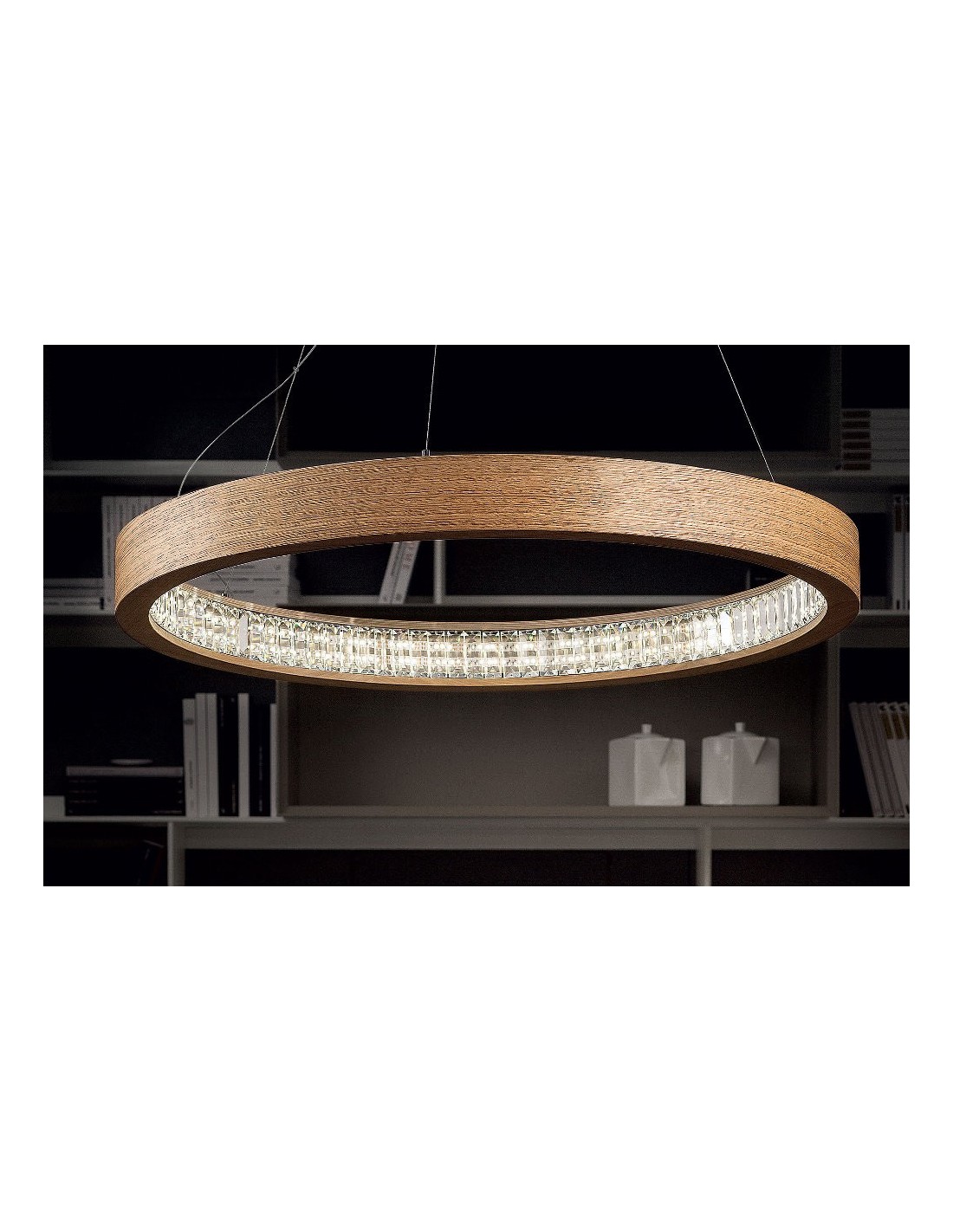 Masiero Libe Round S90 - lampada moderna in legno
