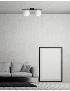 Miloox Jugen black soffitto 2 luci ambientata
