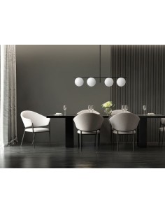 Miloox Jugen black sospensione a 4 luci ambientata
