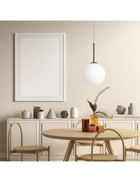 Miloox Jugen black sospensione 1 luce ambientata