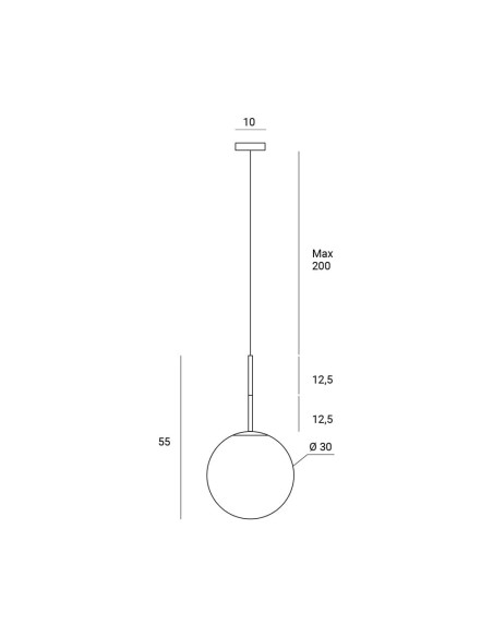 Miloox Jugen black sospensione 1 luce dimensioni