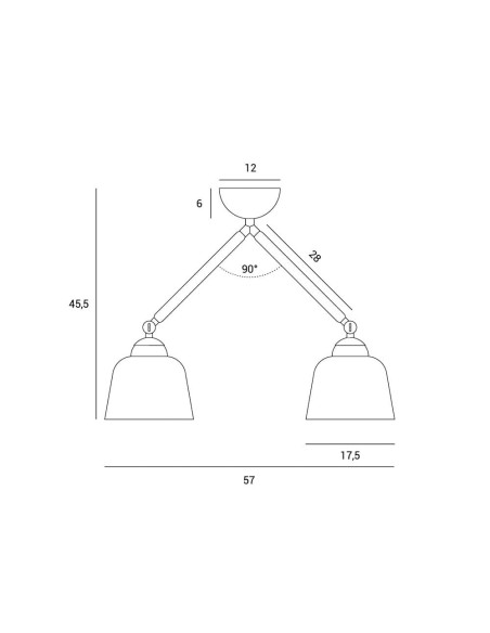 Miloox Neoretro soffitto 2 luci