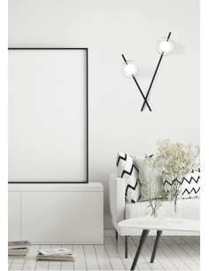Miloox Mikado parete/soffitto 2 luci vetro cosmo ambientata
