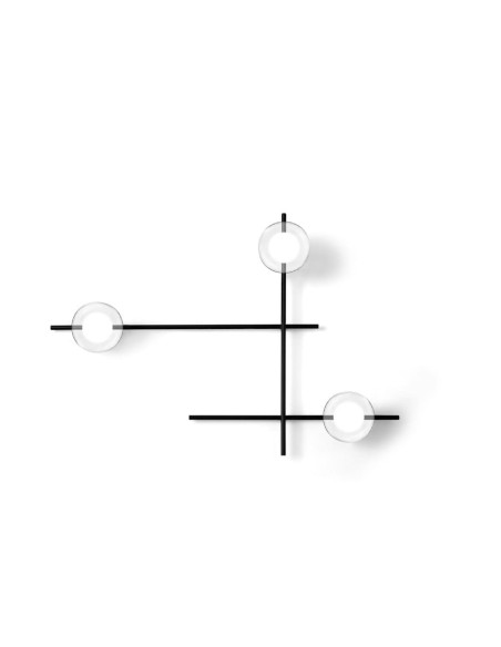 Miloox Mikado parete/soffitto 3 luce vetro cosmo