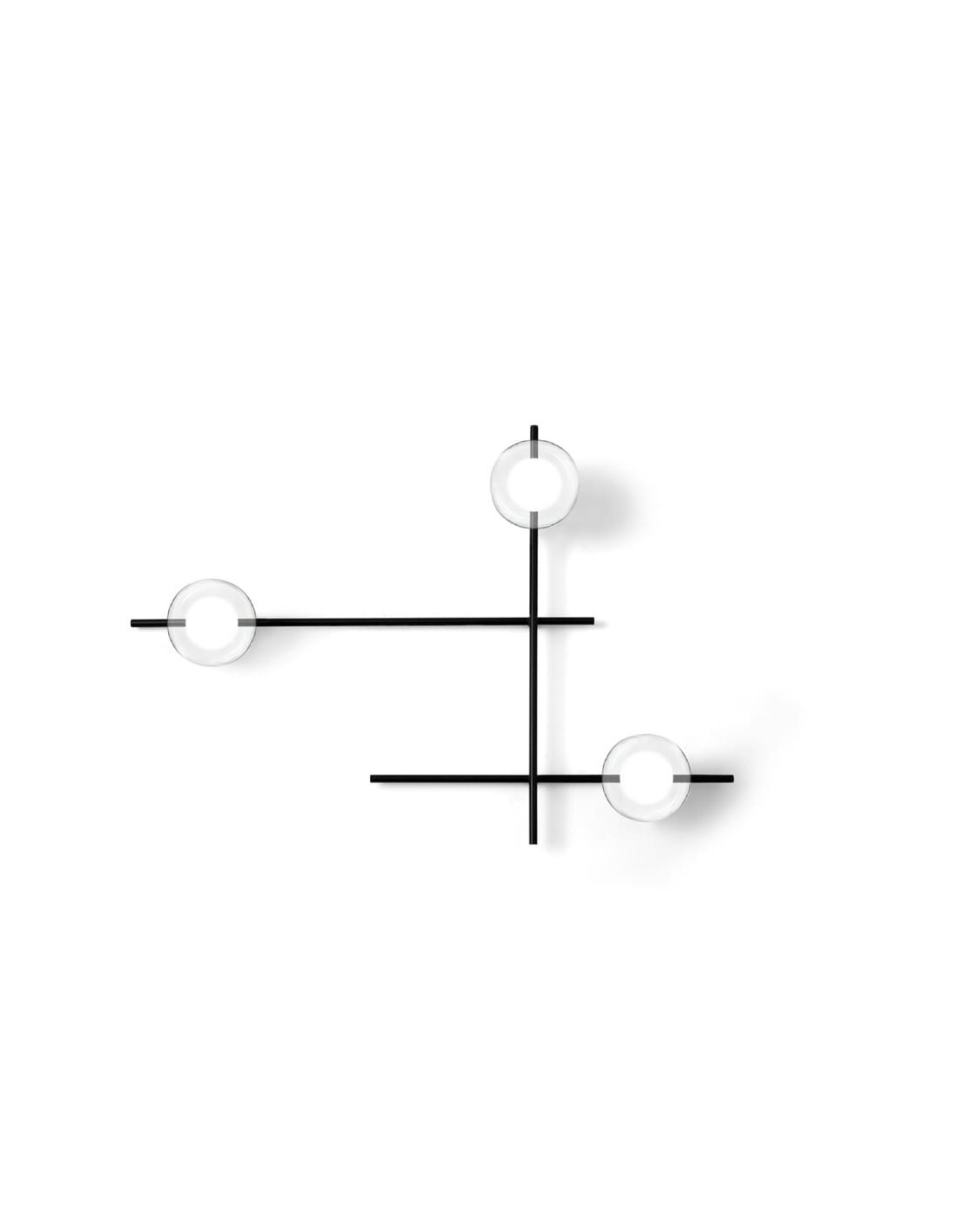 Miloox Mikado parete/soffitto 3 luce vetro cosmo