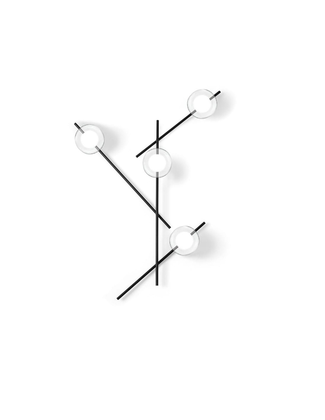 Miloox Mikado parete/soffitto 4 luce vetro cosmo