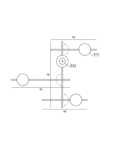 Miloox Mikado parete/soffitto 4 luce vetro cosmo