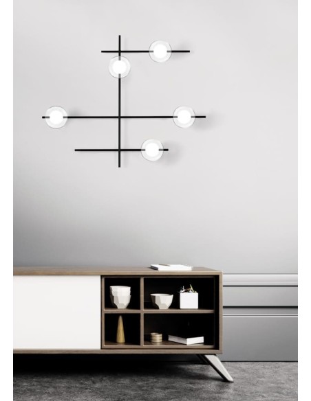 Miloox Mikado 5 luce vetro cosmo parete/soffitto dimensioni