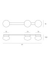 Miloox Fuji parete/soffitto 3 luci