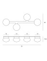Miloox Fuji parete/soffitto 4 luci