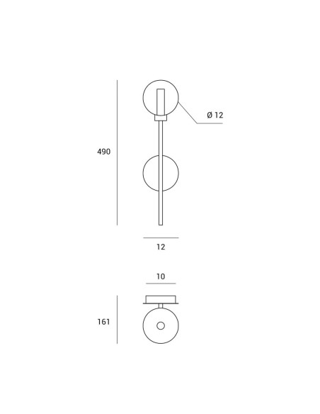 Miloox Dom parete 1 luce dimensioni