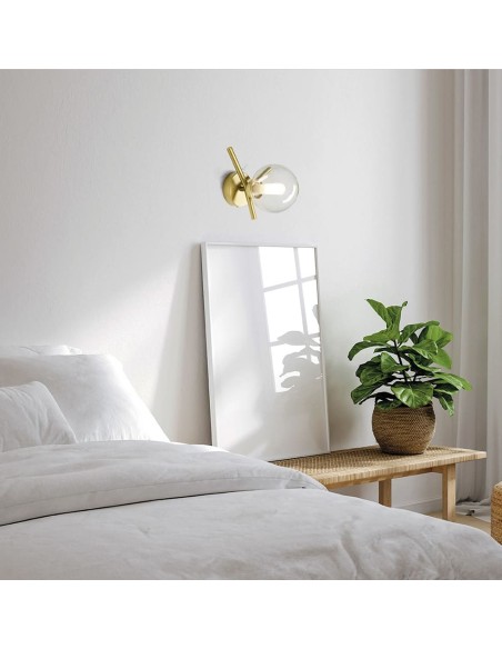 Miloox Camely parete/soffitto 1 luce oro spazzolato ambientata