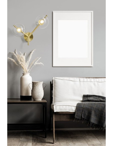 Miloox Camely parete/soffitto 2 luci oro spazzolato ambientata
