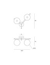 Miloox Camely parete/soffitto 2 luci oro spazzolato dimensioni