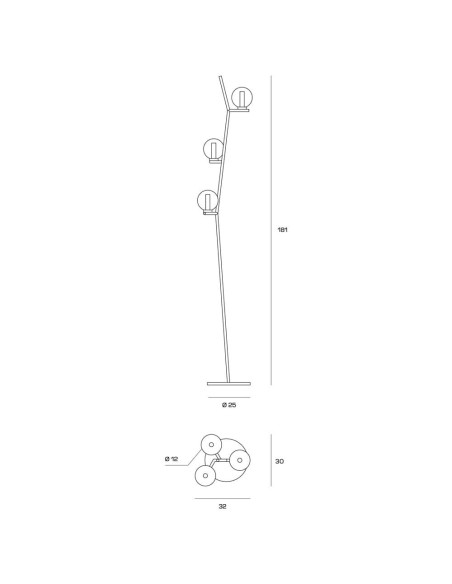 Miloox Camely terra 3 luci dimensioni