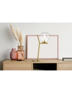 Miloox Camely tavolo 1 luce oro spazzolato ambientata