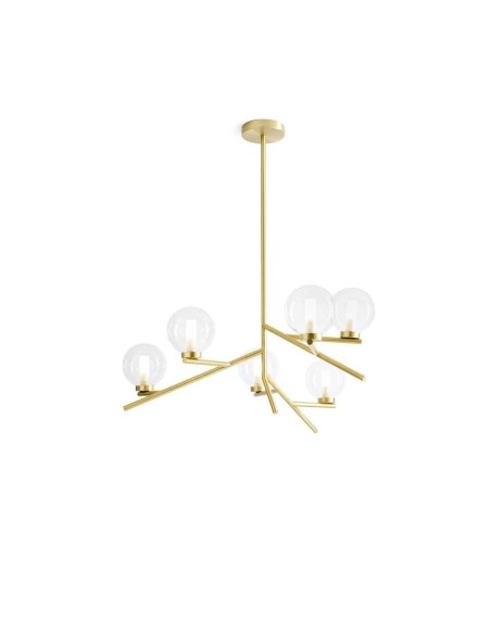 Miloox Camely sospensione 5 luci oro spazzolato