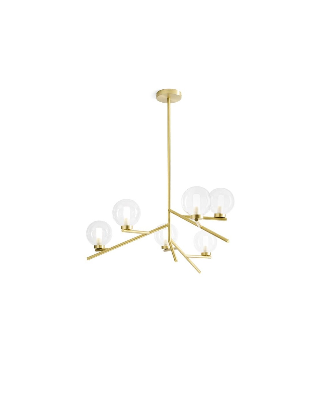 Miloox Camely sospensione 5 luci oro spazzolato