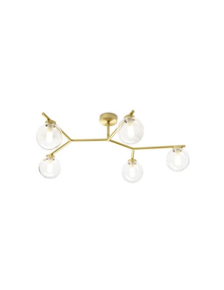 Miloox Camely soffitto 5 luci oro spazzolato