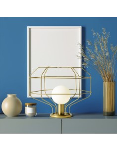 Miloox Wire tavolo gabbia oro lm ambientata