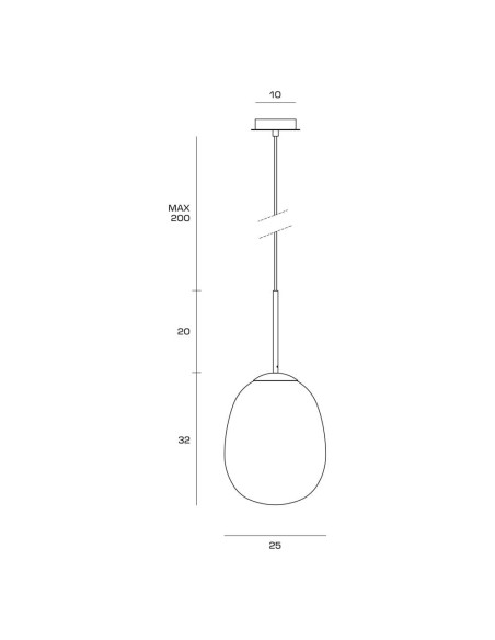Miloox Drop sospensione black lm dimensioni
