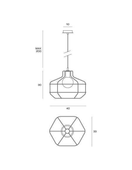 Miloox Wire sospensione gabbia nero
