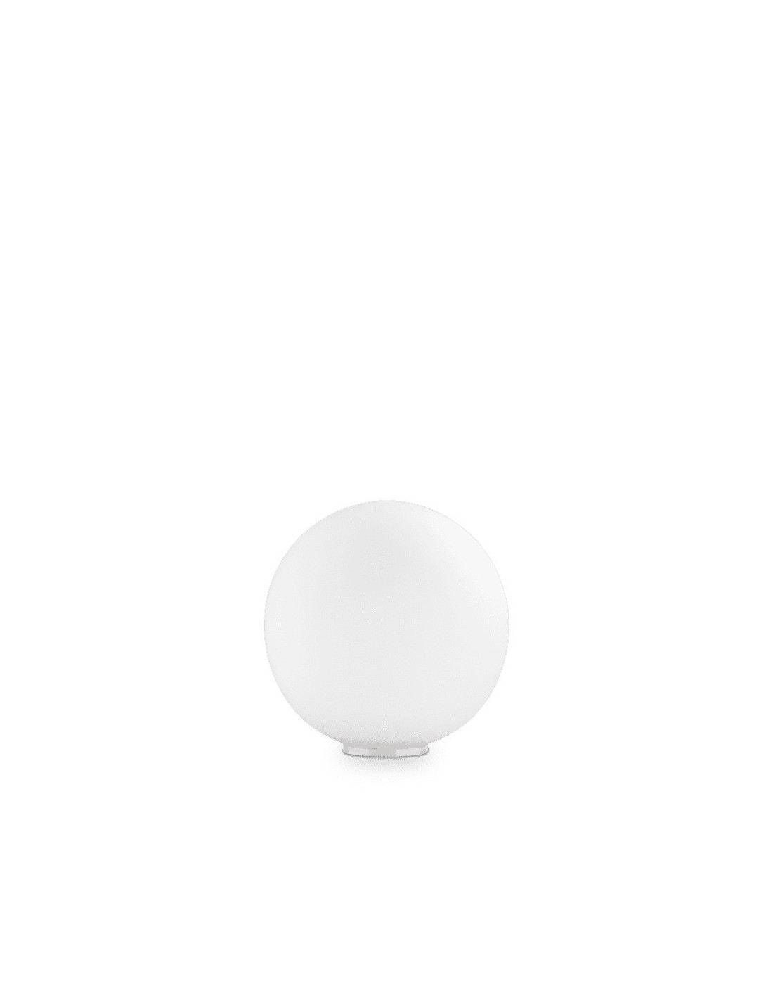 Ideal Lux Mapa Bianco TL1 D10 : lampe de chevet en verre blanc, lampe de table sphérique