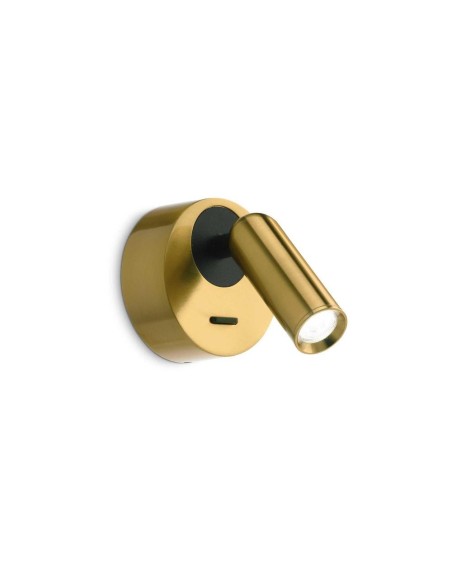 Ideal Lux Bean Ap Round en laiton, lampe murale de lecture